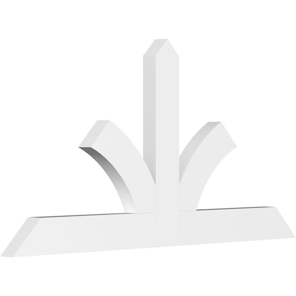 Ekena Millwork Richland Architectural Grade PVC Gable Bracket, 48"W x 24"H x 2"D x 4"F, 12/12 Pitch GBP048X24X0204RIC00 - main